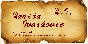 Marija Ivašković vizit kartica